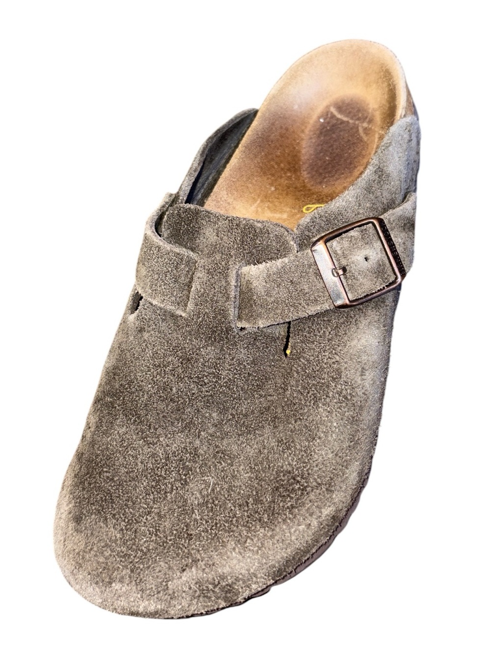 Birkenstock AMPUTEE Boston Suede Clog Mocha Soft Footbed Sz 37 ONLY LEFT SHOE